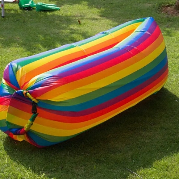 Inflatable Outdoor Lounger, Black/Leaf, 31.5-in x 27.5-in x 27.5-in. main image 1